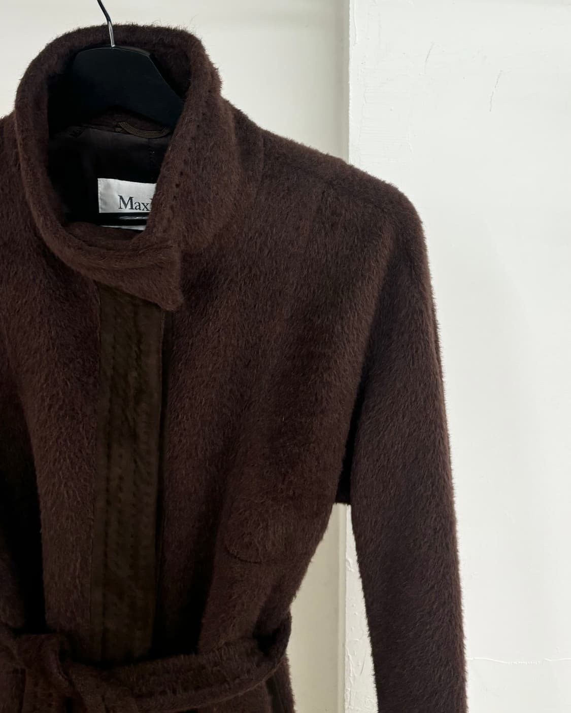 막스마라 알파카 울 벨티드 스탠드 칼라 롱 코트 상품이미지4