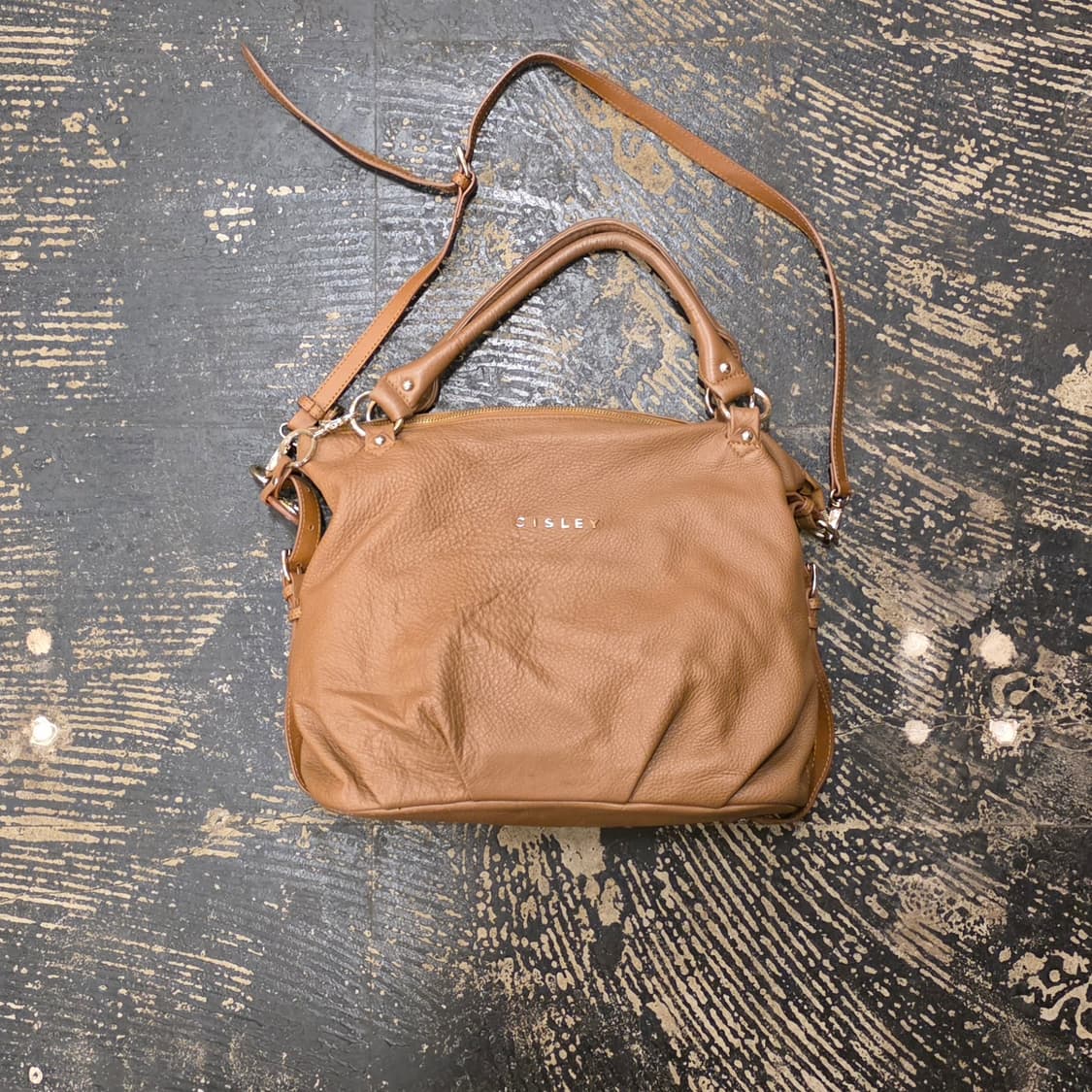 시슬리 브라운 가죽 숄더백 상품이미지1