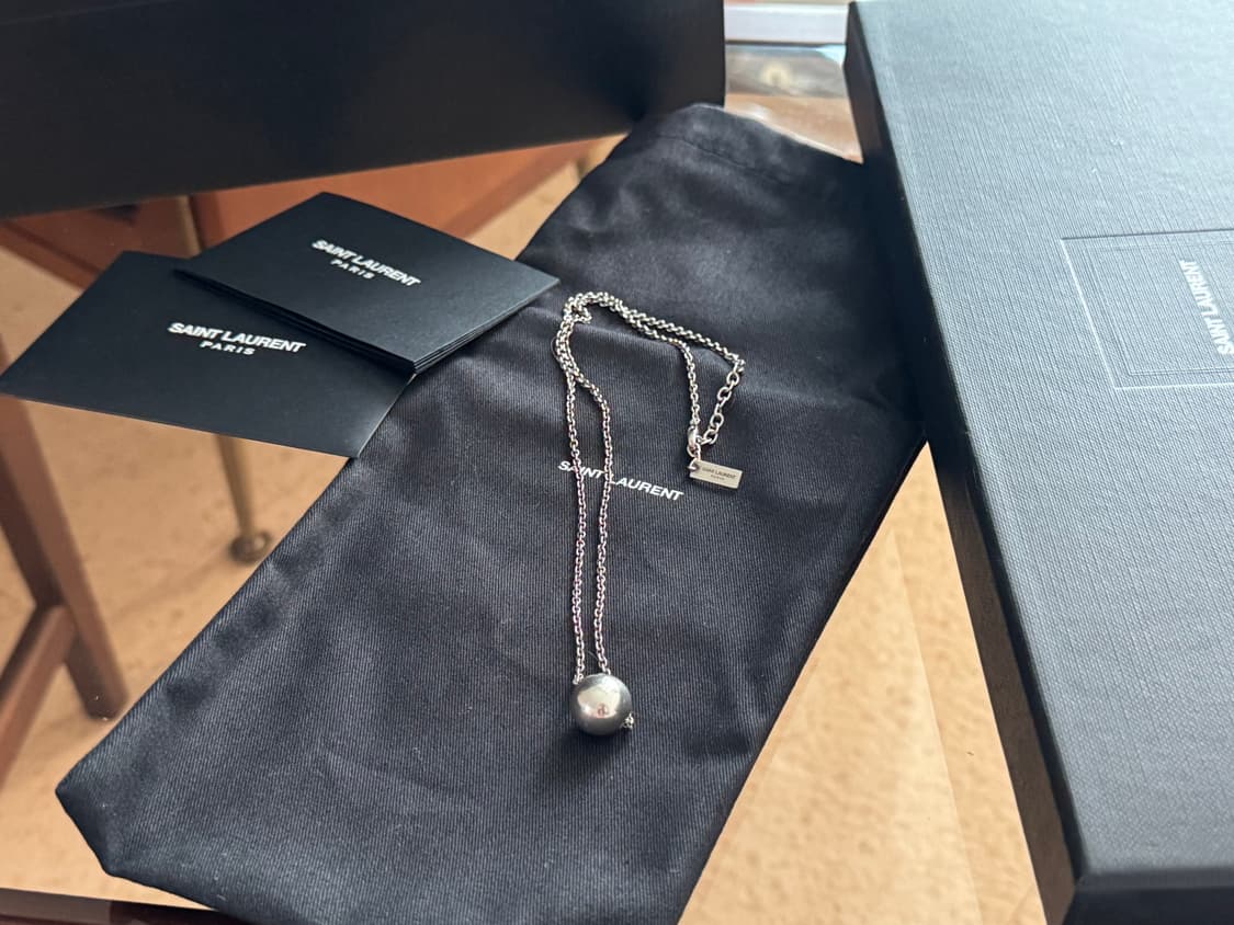 정가 56만 생로랑 실버 볼 펜던트 목걸이 남녀공용 상품이미지2