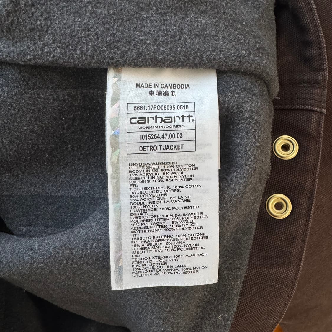 칼하트 WIP OG 디트로이트 자켓 토바코 블랙 S 상품이미지4
