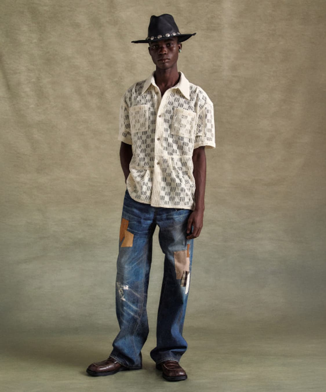 앤더슨벨 트롱프뢰유 패치워크 데님 팬츠 32 상품이미지5