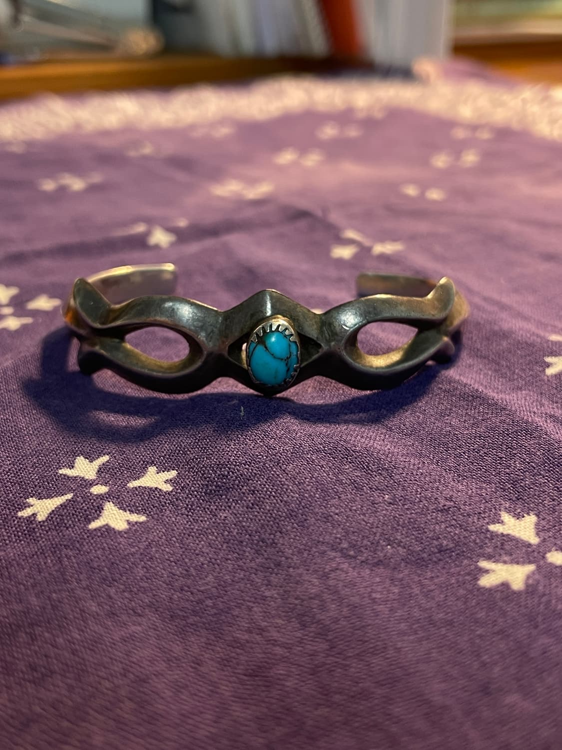 6-70s Navajo Silver Turquoise Bracelet 상품이미지5