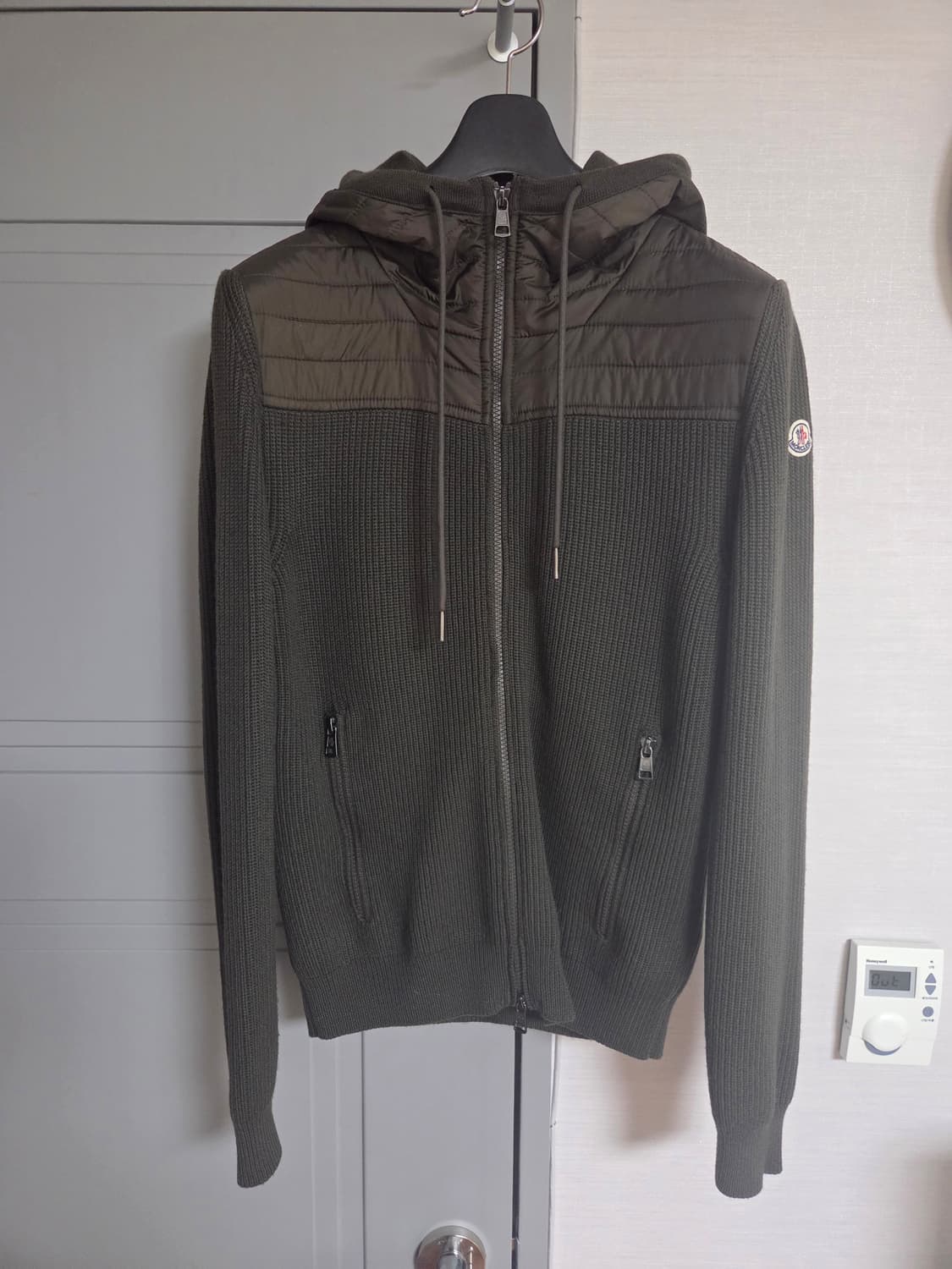 몽클레어 후드 니트 가디건 올리브 상품이미지1