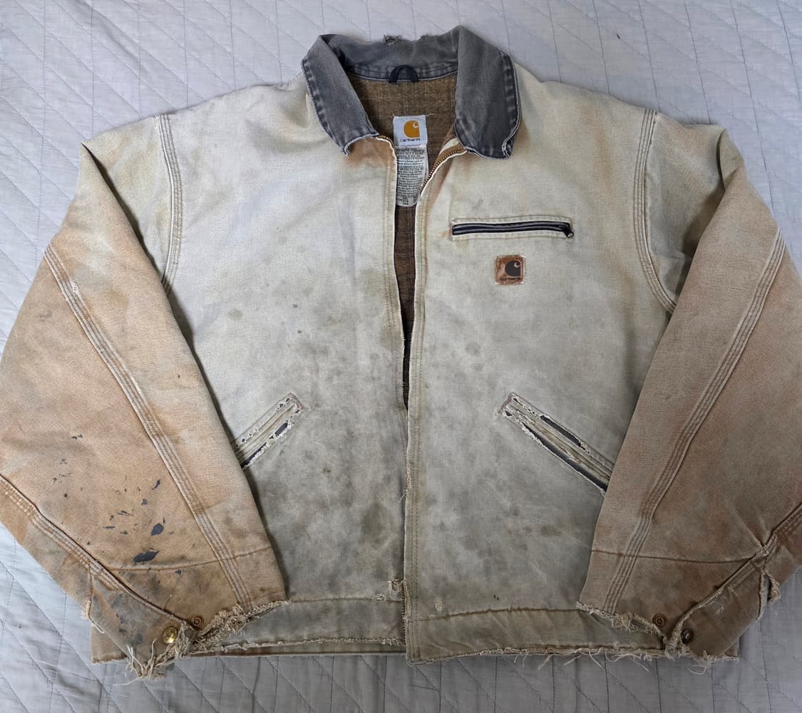 [2XL] 00s 빈티지 칼하트 J97 BRN 트래쉬드 디트로이트 자켓 상품이미지1