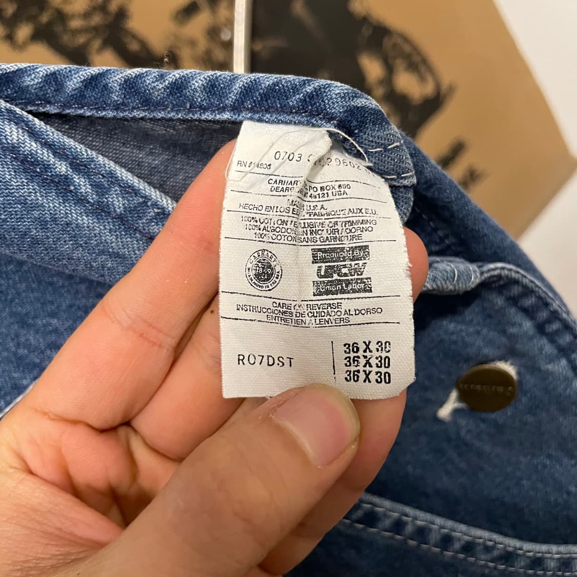 00s 칼하트 오리지널 워크 웨어 더블니 오버롤 데님 멜빵 상품이미지10