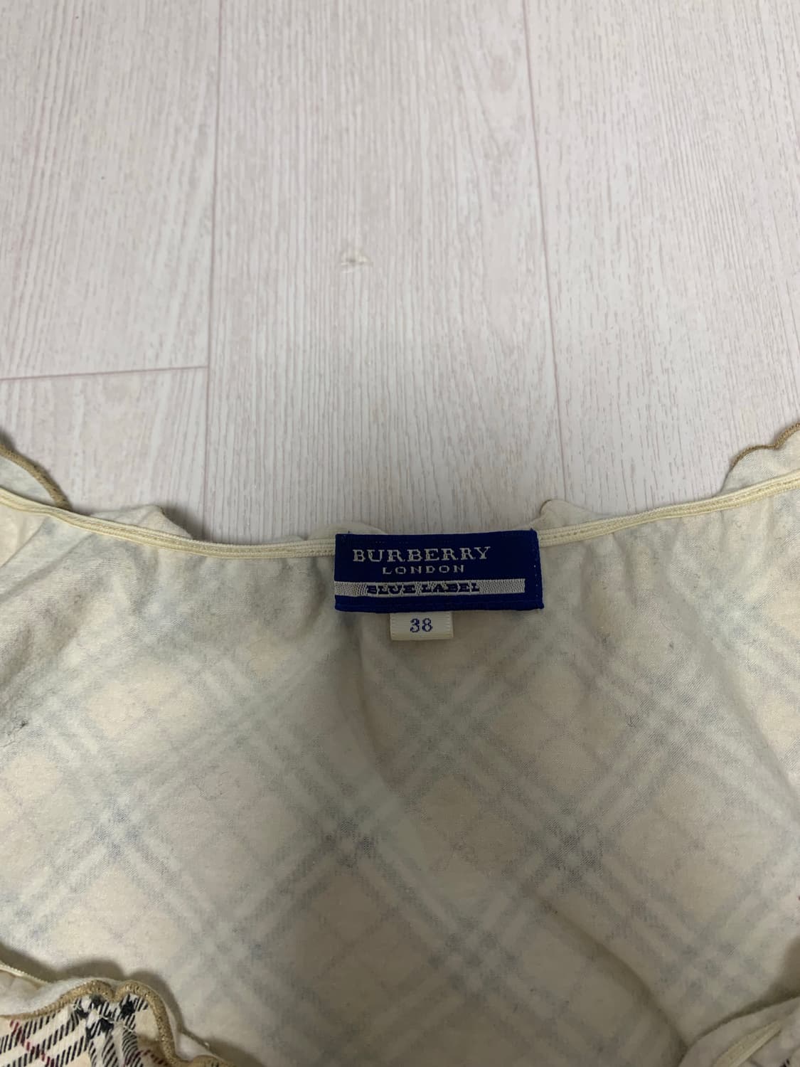 버버리 블루라벨 체크 탱크탑 민소매 나시 빈티지 상품이미지2