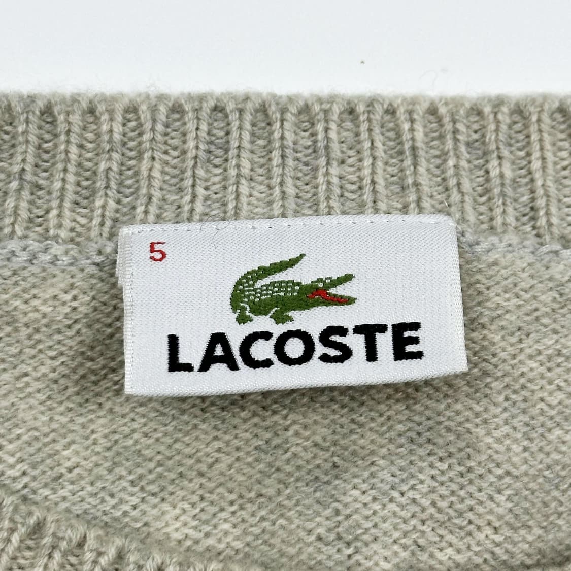 라코스테 아카이브 빅로고 니트 오트밀 그레이 XL 상품이미지5