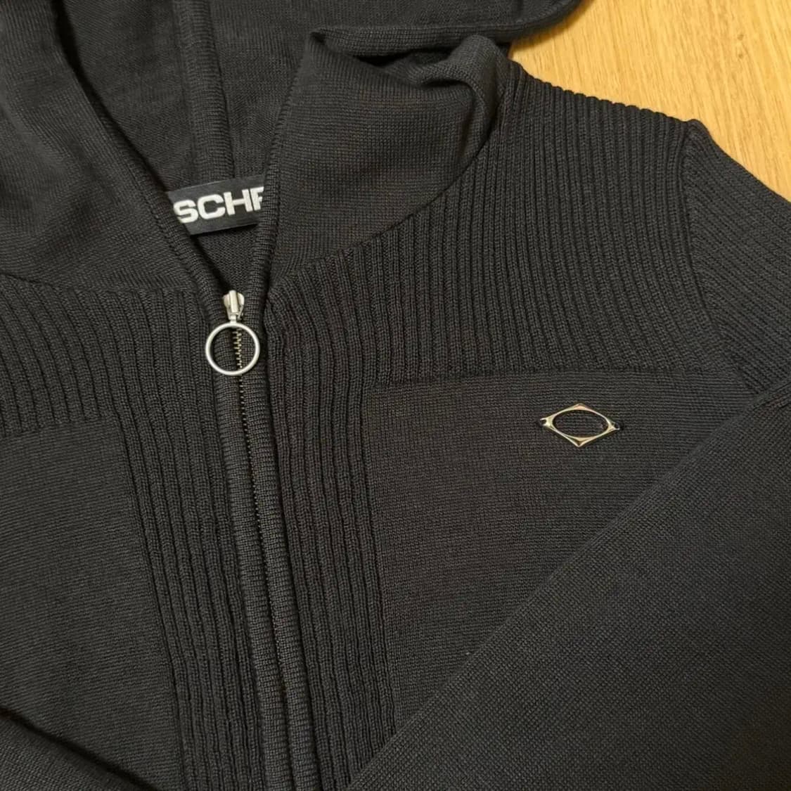 미스치프 롬버스 니트 후드 집업 M 상품이미지3