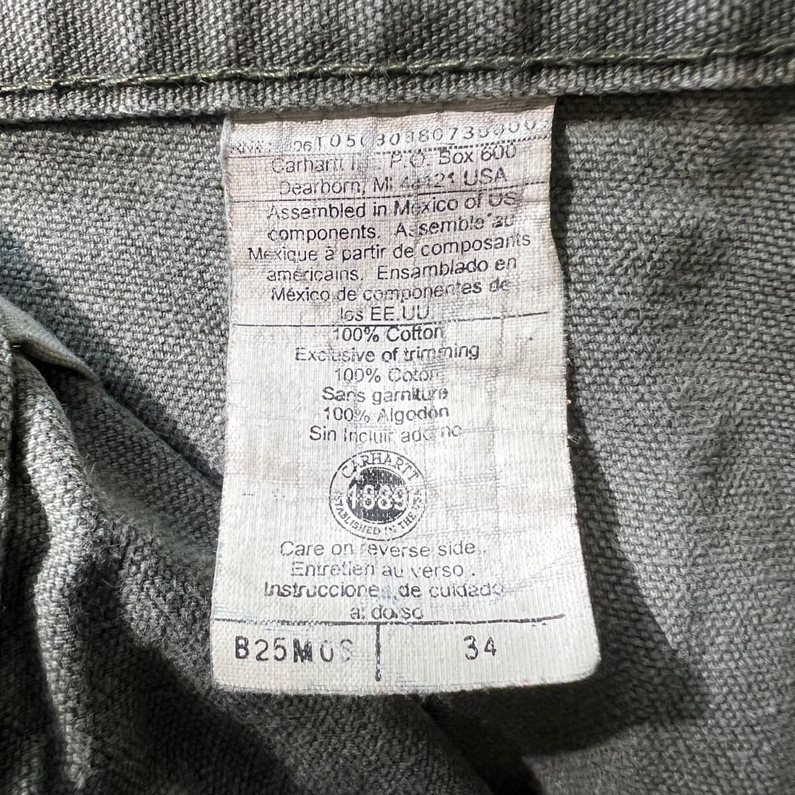 00‘s 칼하트 B25 덕 카펜터 숏 모스그린 상품이미지6