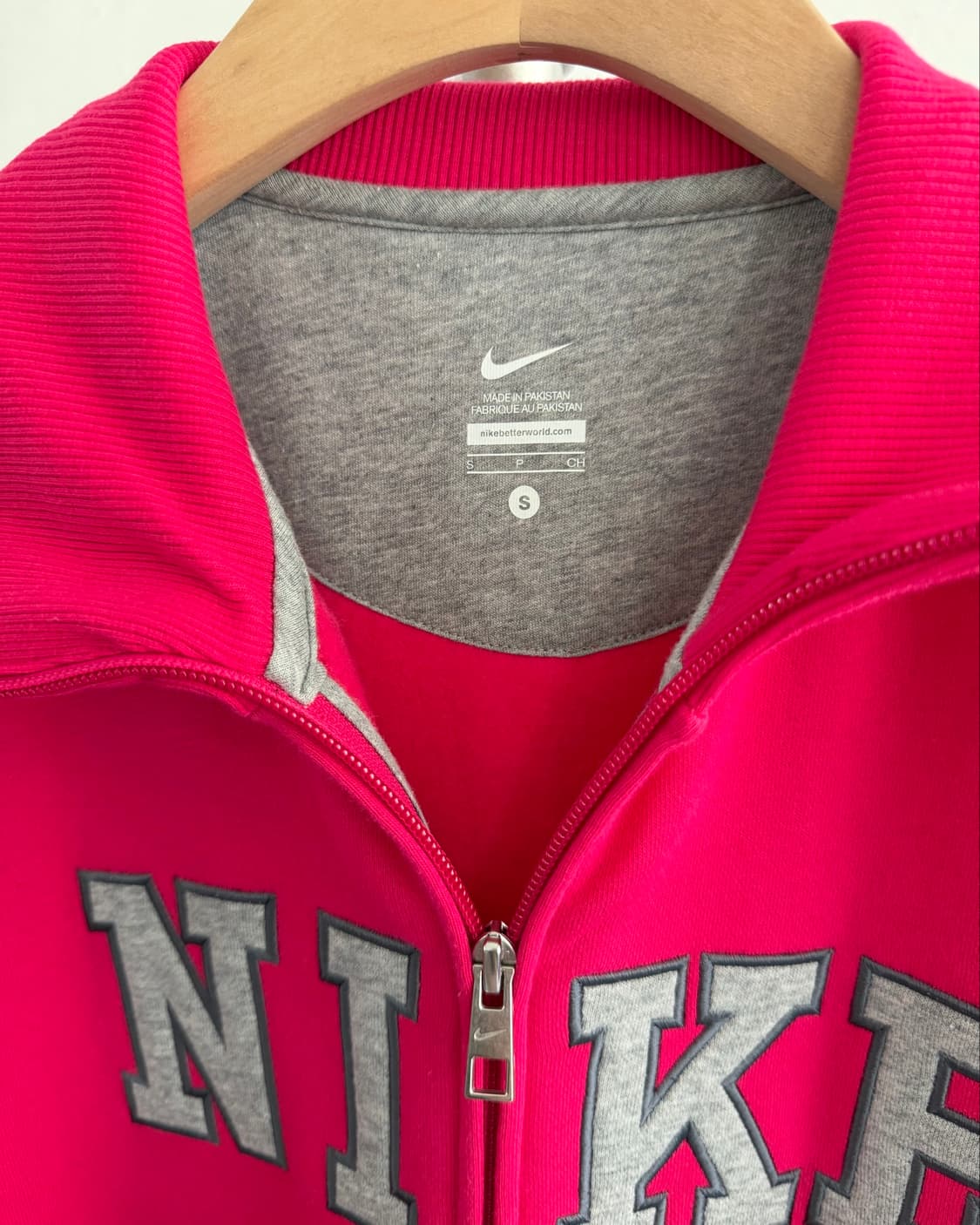 Nike 나이키 스펠로고 핑크컬러 코튼 집업 상품이미지6