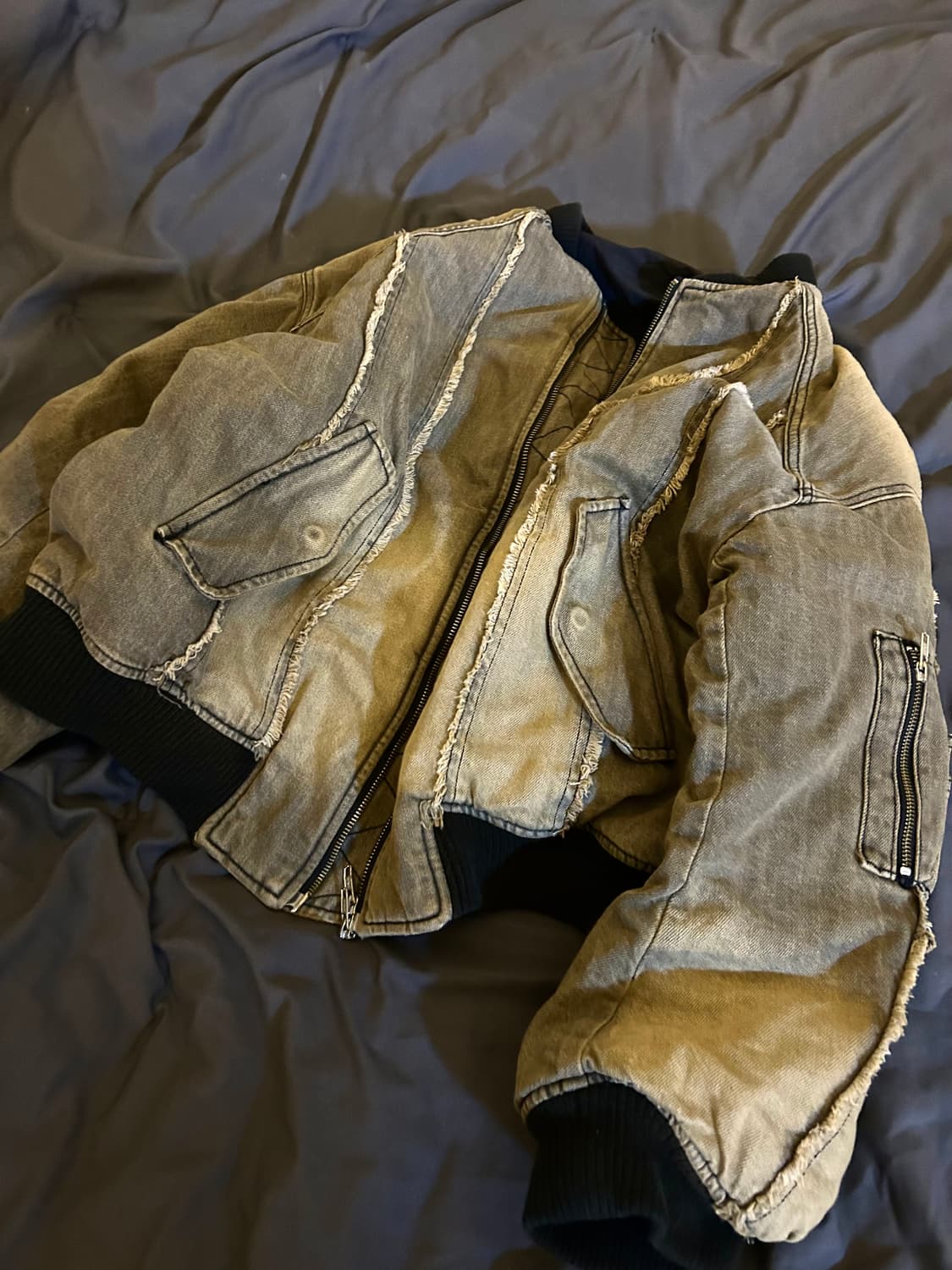 Bondage Detail Washed ma-1 bomber 상품이미지5