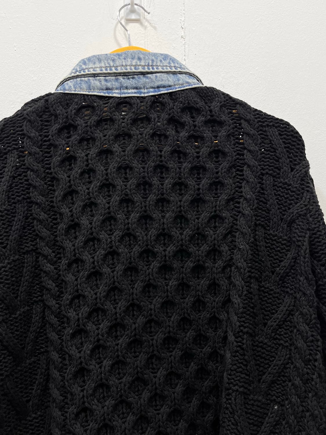 더일마 블랙 꽈배기 니트 데님 자켓 여성 F 상품이미지5