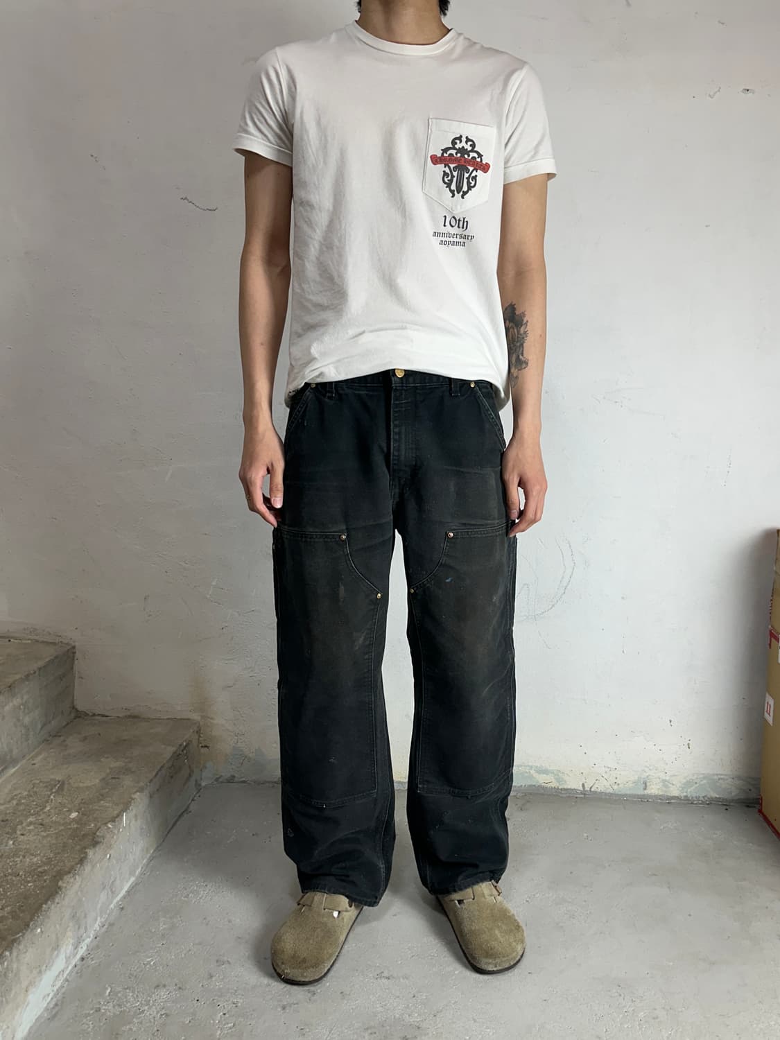 OG USA Made 칼하트 B01 더블니 블랙 칼하트 썩블니 카펜터 상품이미지2