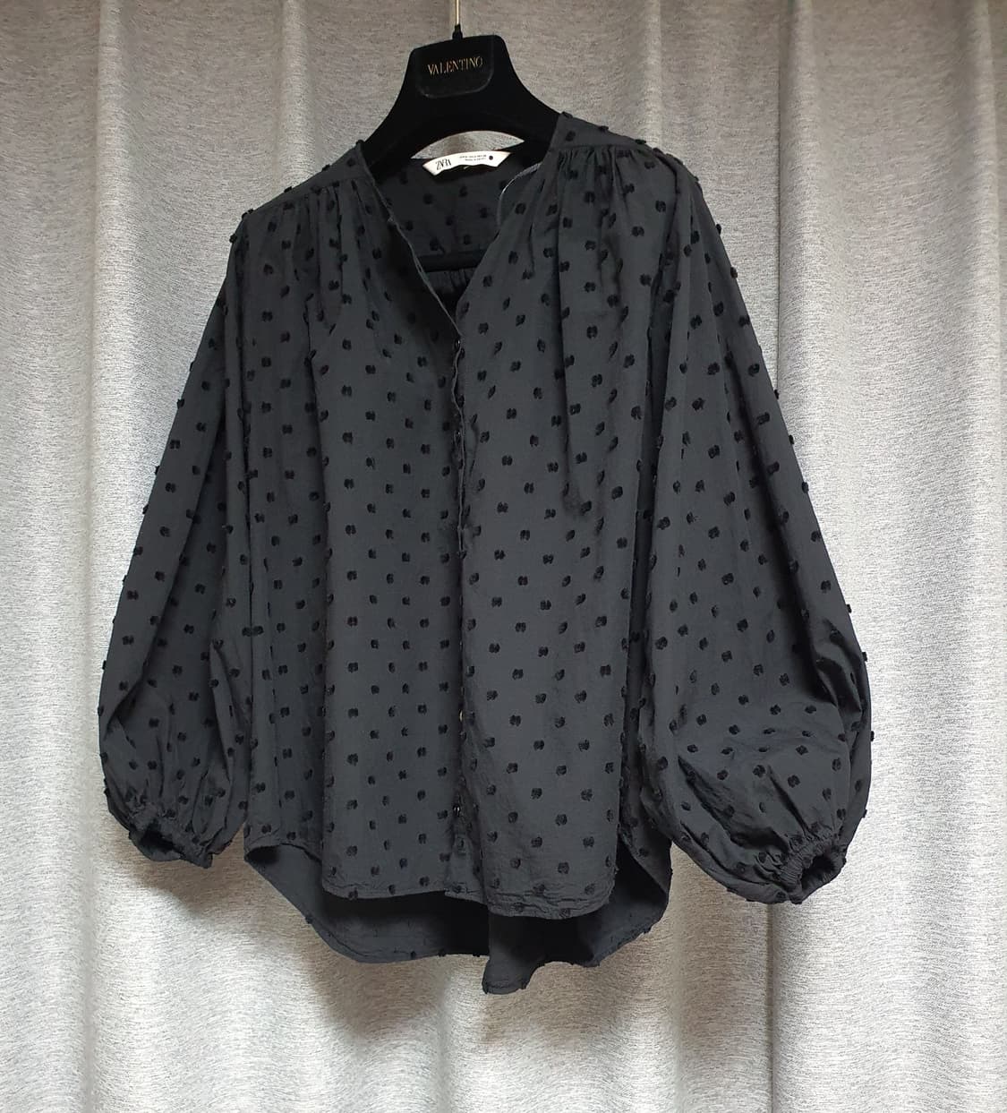 Zara자라 도트패턴 볼륨 여유핏 루즈핏 블라우스s or s~m 상품이미지2