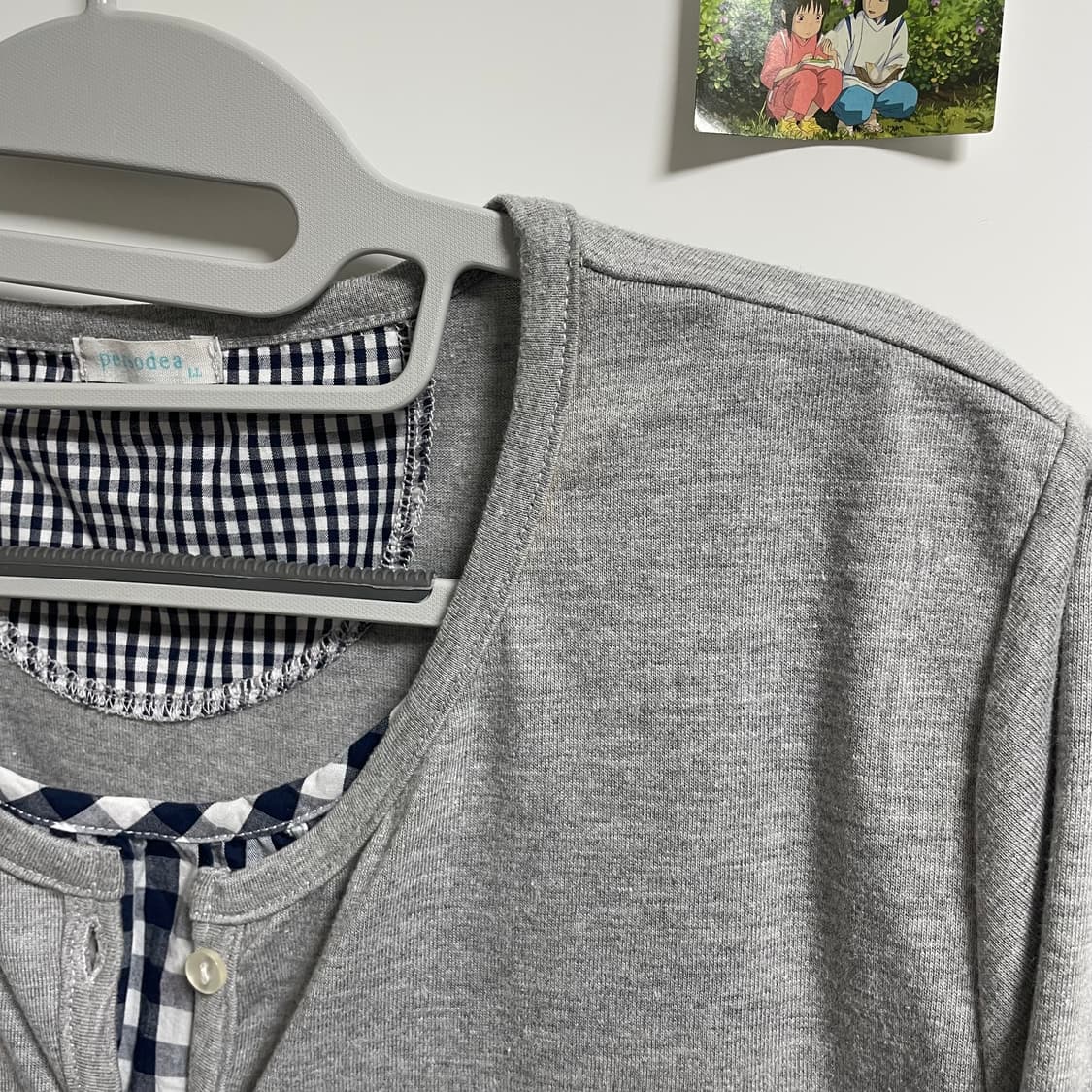 모리걸 바선생 가디건 체크 블라우스 상품이미지4