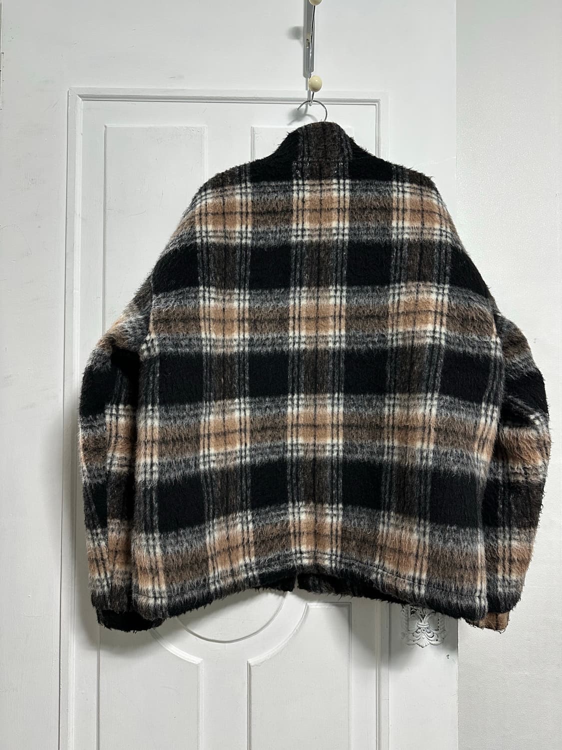 가키하라 모헤어 비즈 체크 패딩자켓 상품이미지2