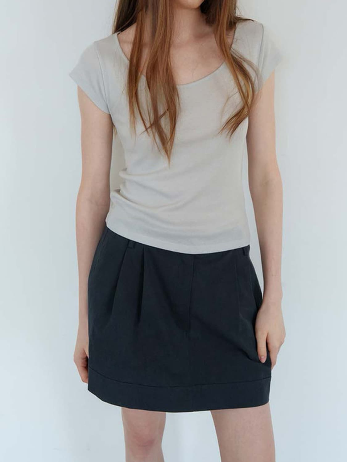 스러움 Amber Low Skirt_Navy 새상품 상품이미지1