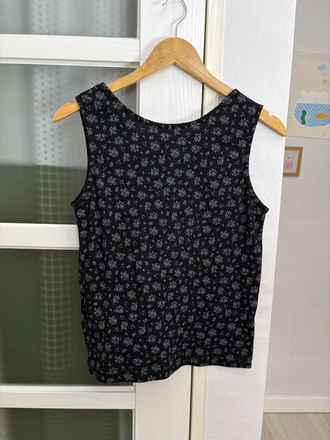 블랙 잔꽃 도트 슬리브리스 상품이미지4