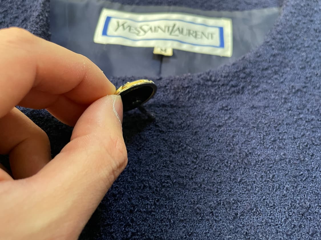 이브 생 로랑 오너먼트 버튼 울 재킷 J03491 상품이미지4