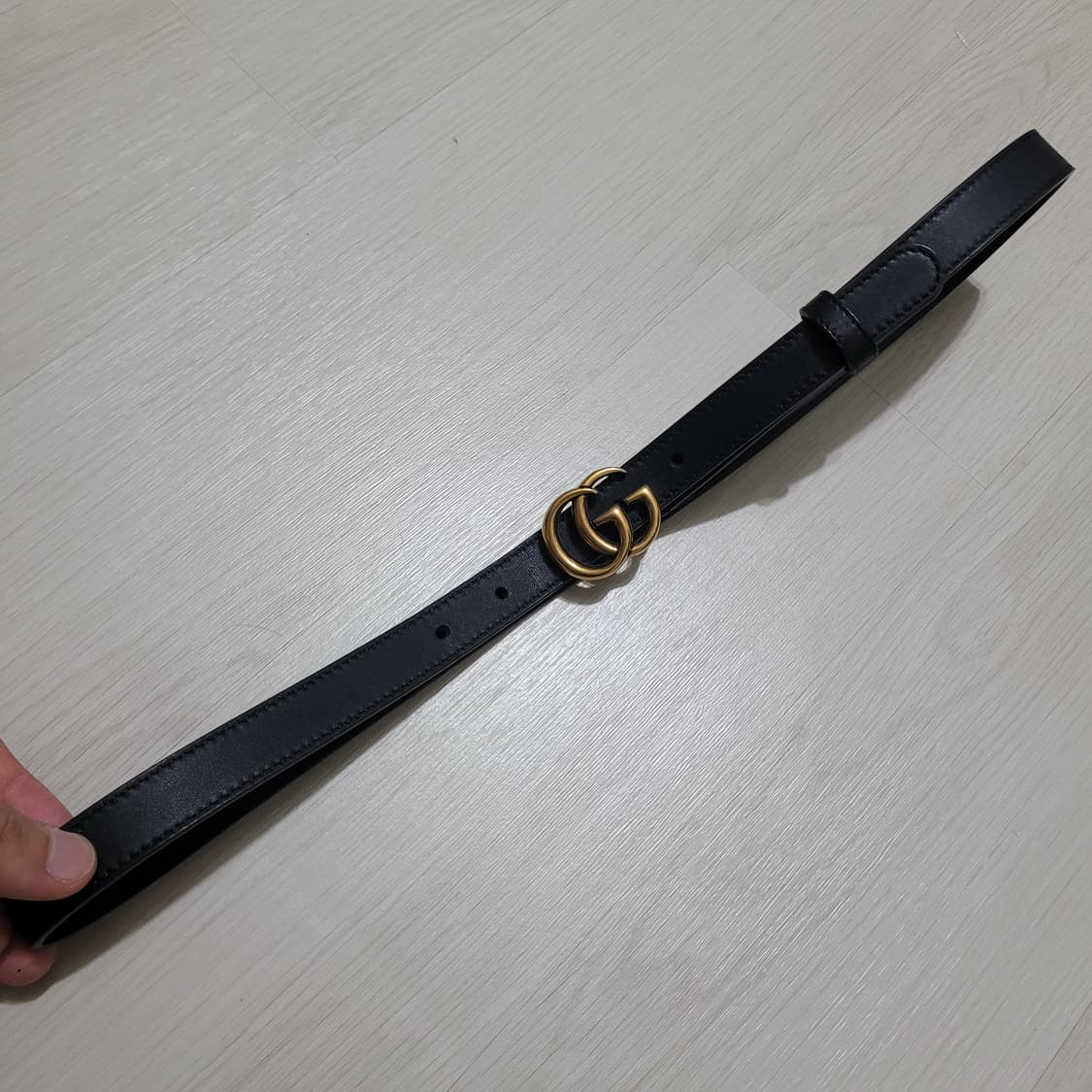 구찌 GG마몬트 블랙 여성 벨트 금장 상품이미지8