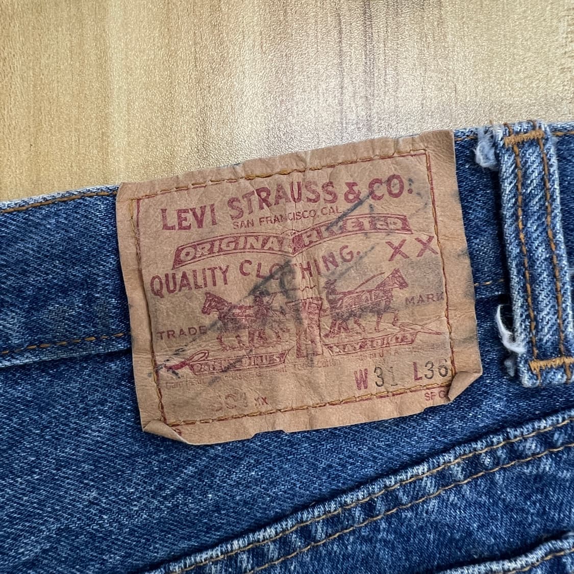 90's usa 리바이스 빈티지 501 컷오프 데님 핫팬츠 31 상품이미지4