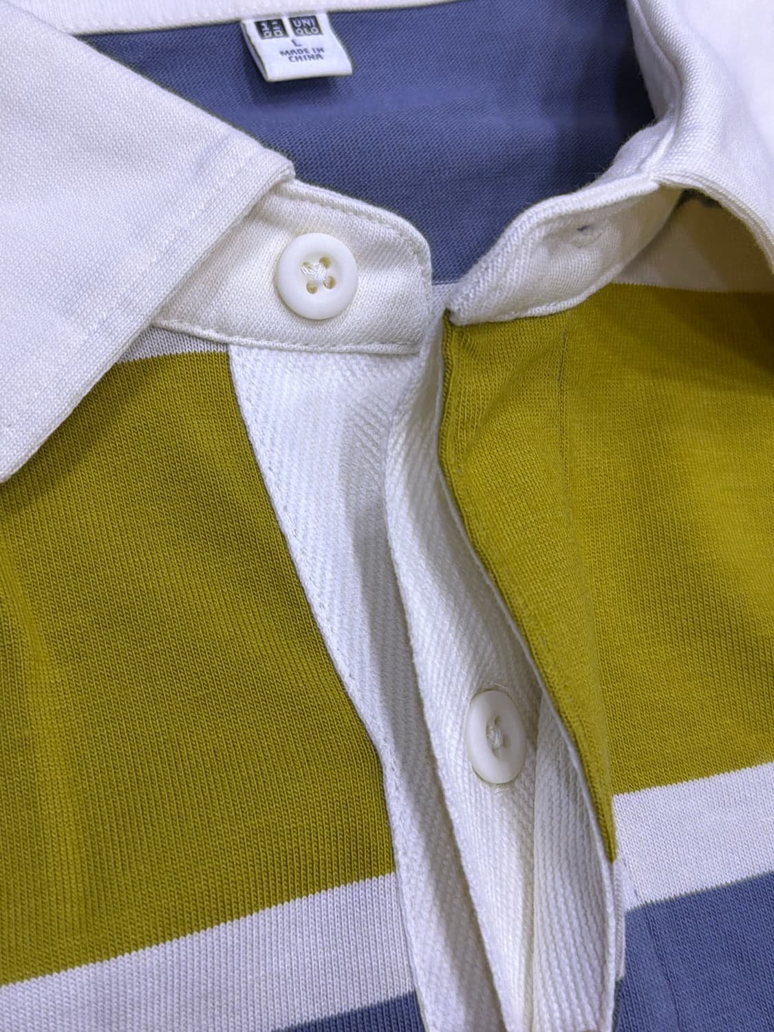 유니클로 재팬 스트라이프 폴로 럭비티 L 상품이미지4