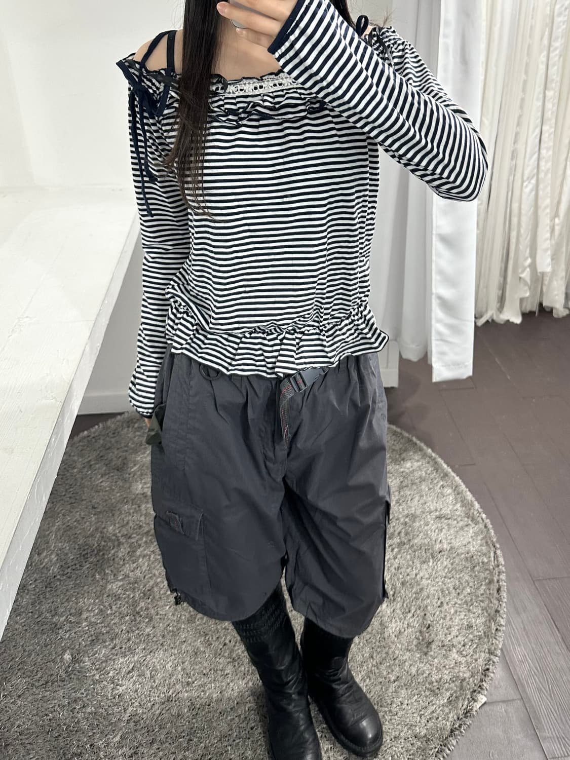 stripe frill top 상품이미지2