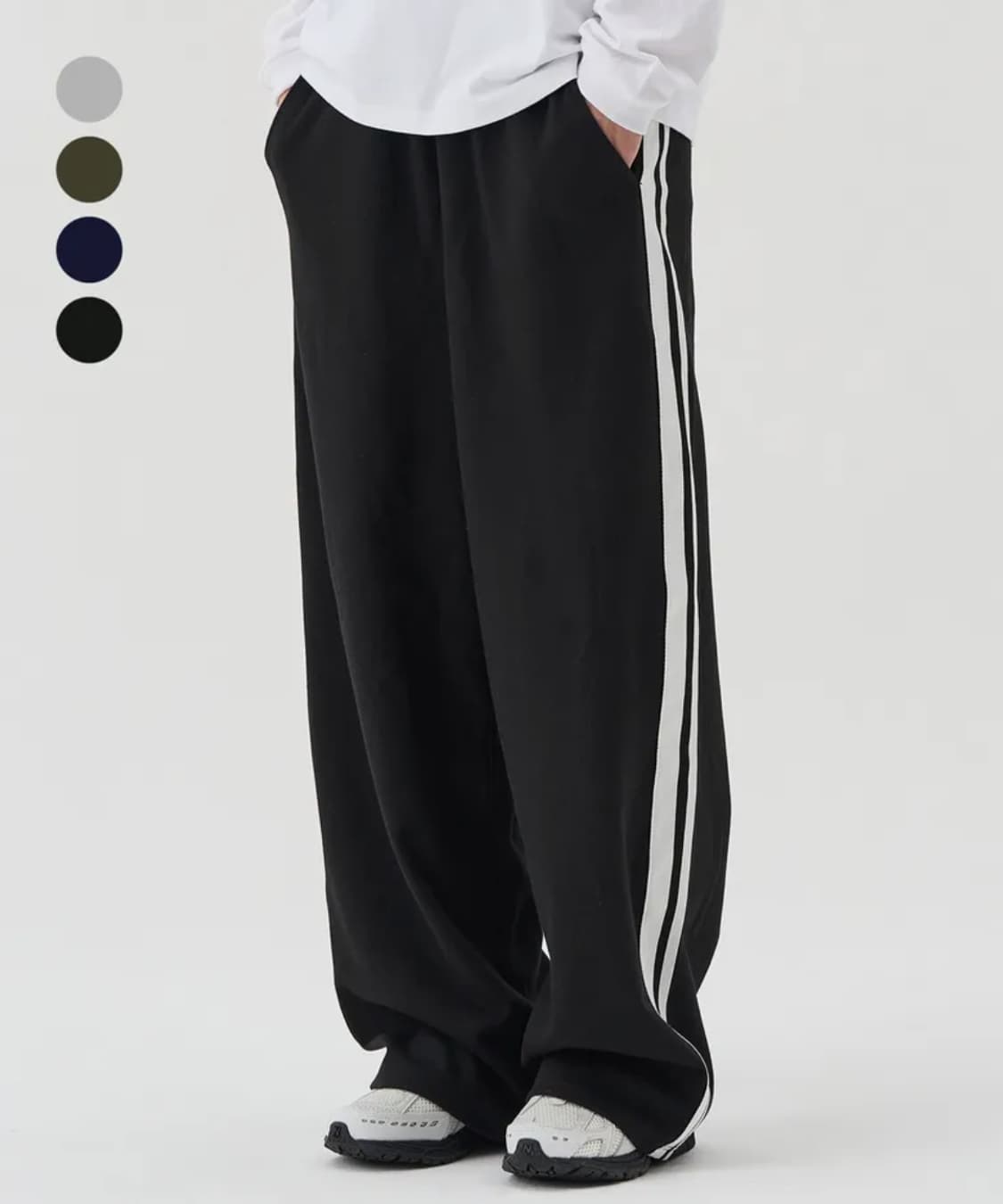 (M) 제로 더블 테이프 오버 스웨트 팬츠 상품이미지1