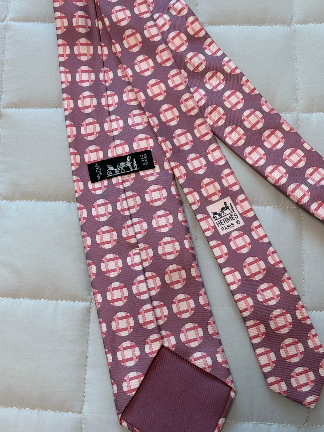 에르메스(HERMÈS) 실크 넥타이 5311 TA (와인/퍼플 패턴) 상품이미지2