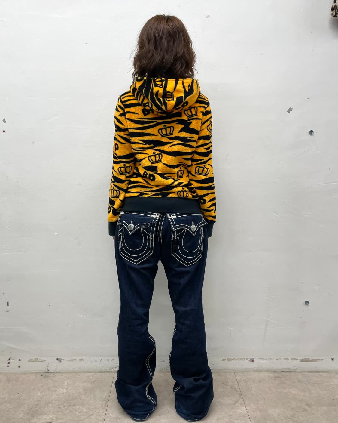 Baby Doll Yellow Zebra Fur Hooded Zip-Up 상품이미지5