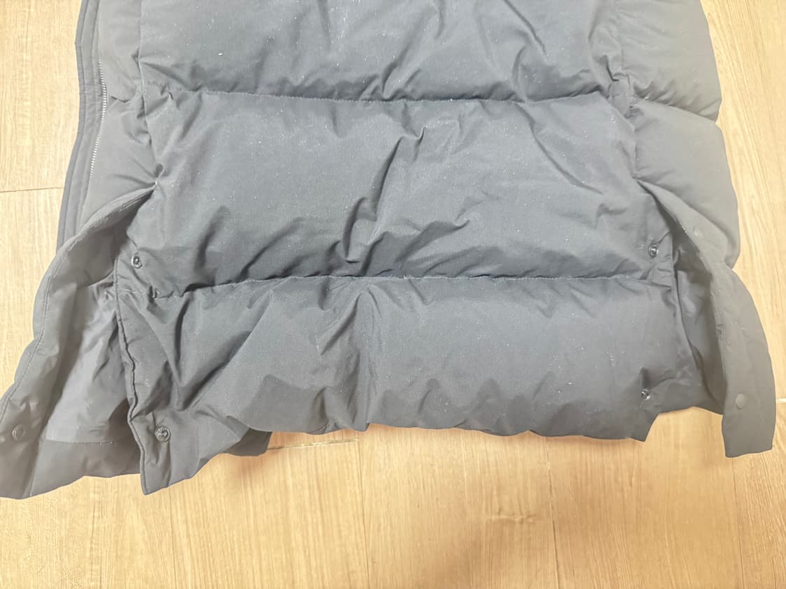 다이나핏 블랙 퍼 후드 패딩 L 상품이미지5