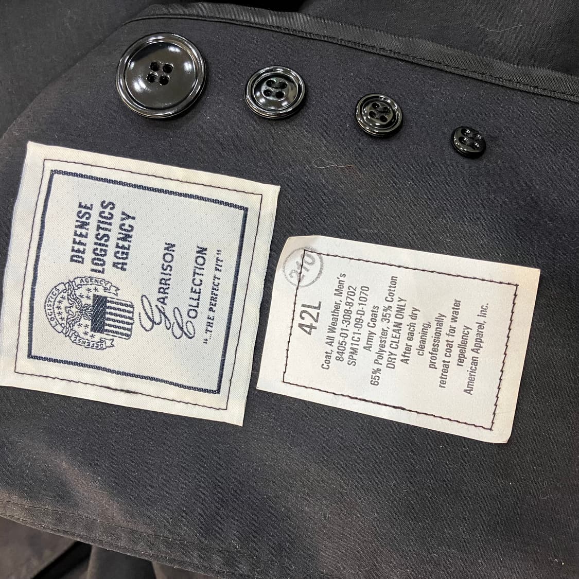 네이비 트렌치 군용코트 42L 상품이미지2