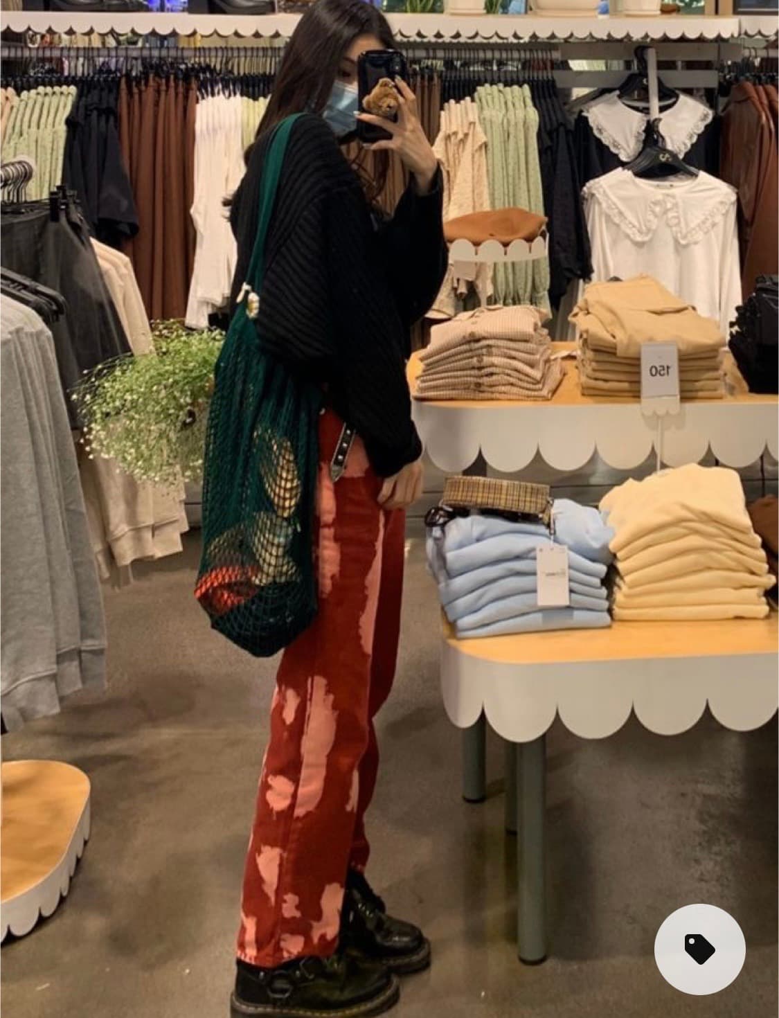 빈티지 타이다이 데님팬츠 흑청 상품이미지2