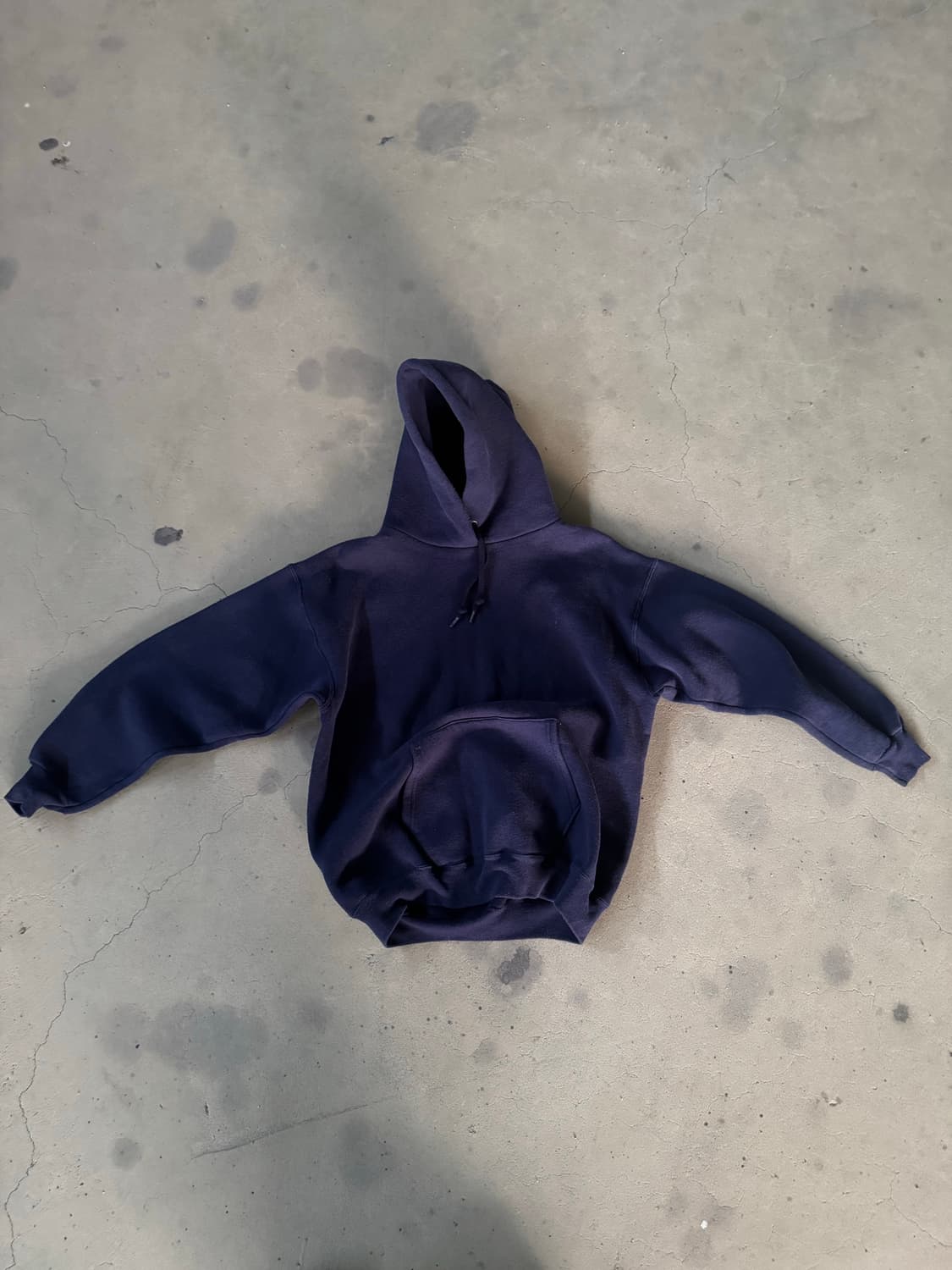 빈티지 블랭크 네이비 노 심 후드 상품이미지1