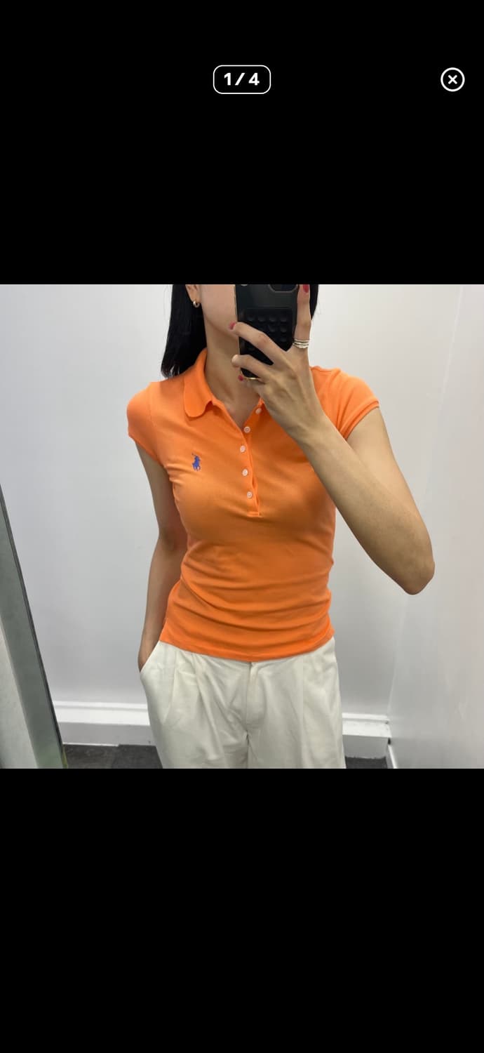 폴로 pk 카라티 오렌지 주황 여성 s 상품이미지1