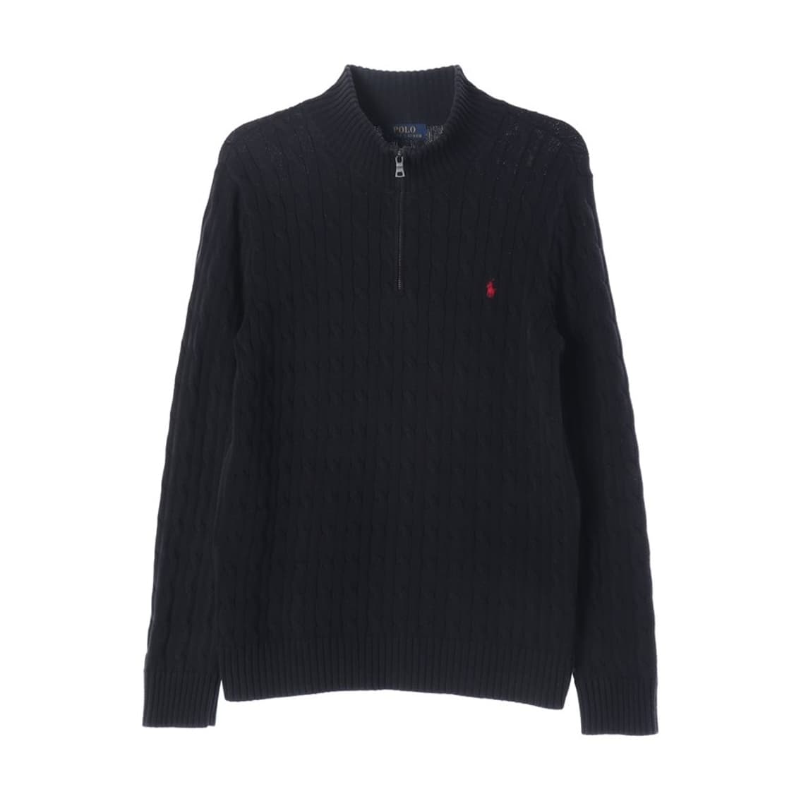 폴로 랄프로렌 케이블 코튼 하프집업 블랙 상품이미지1