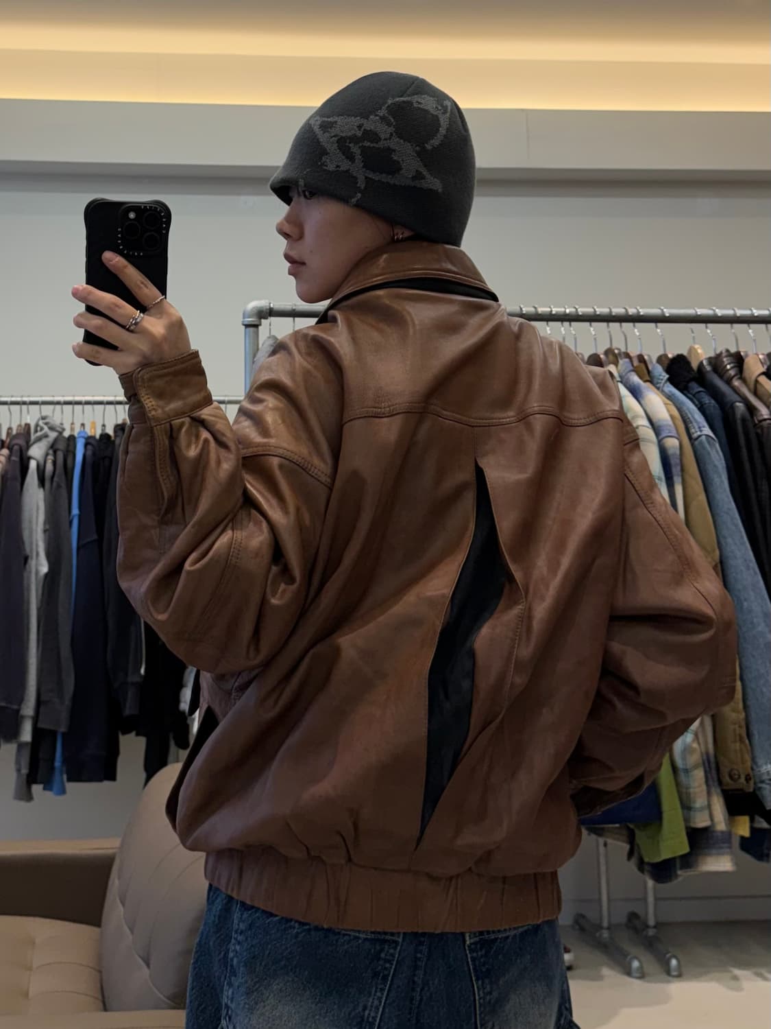 발리 레더 봄버 자켓 상품이미지6