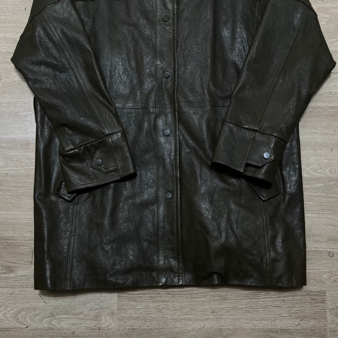 로보 여성 램스킨 하이넥 롱 천연 양가죽자켓 [카키브라운] 77 상품이미지3