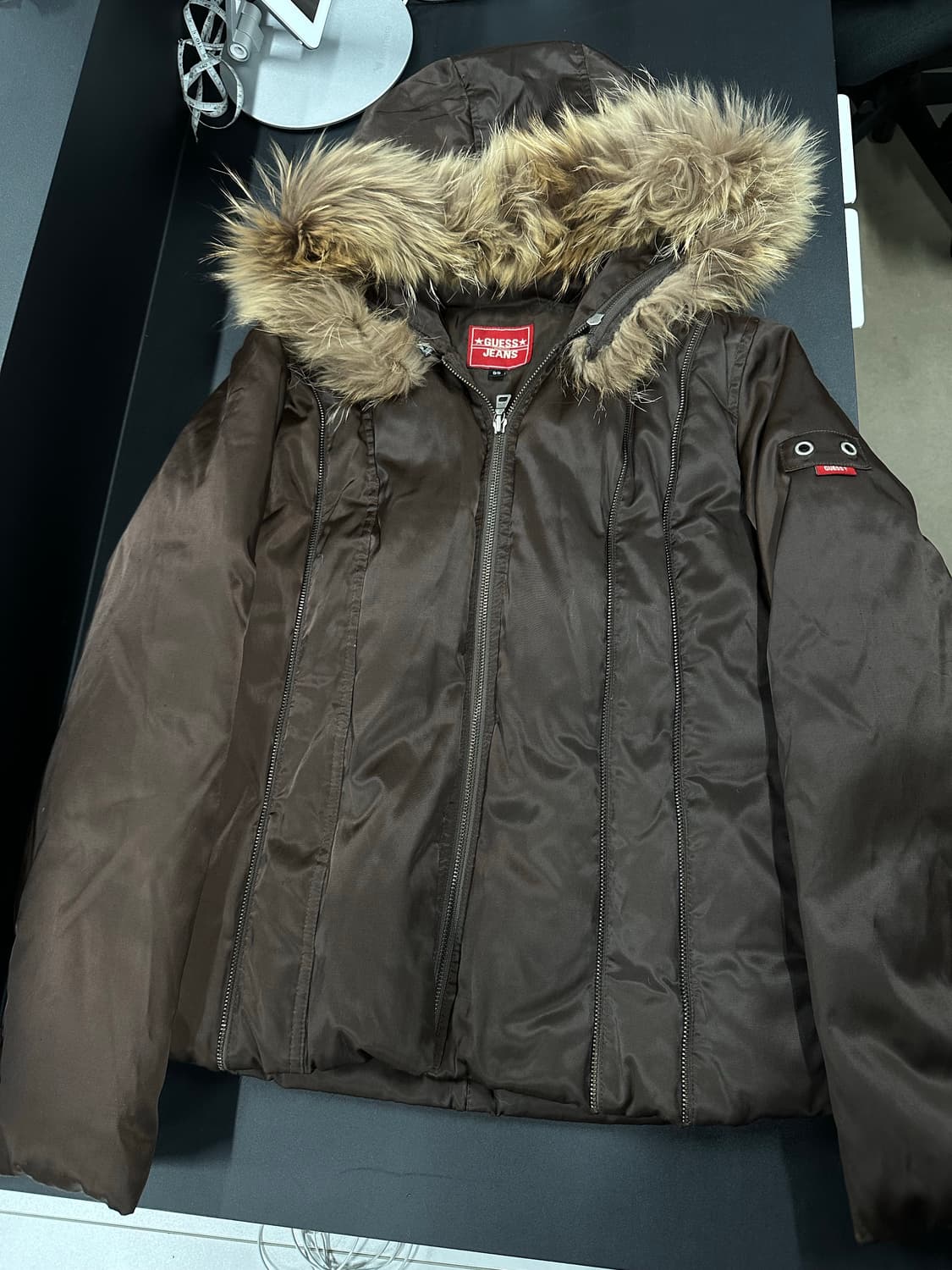 게스 브라운 퍼 패딩 자켓 상품이미지4