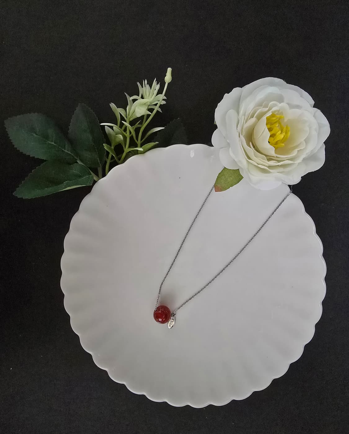 써지컬스틸 원석목걸이_홍마노 상품이미지4