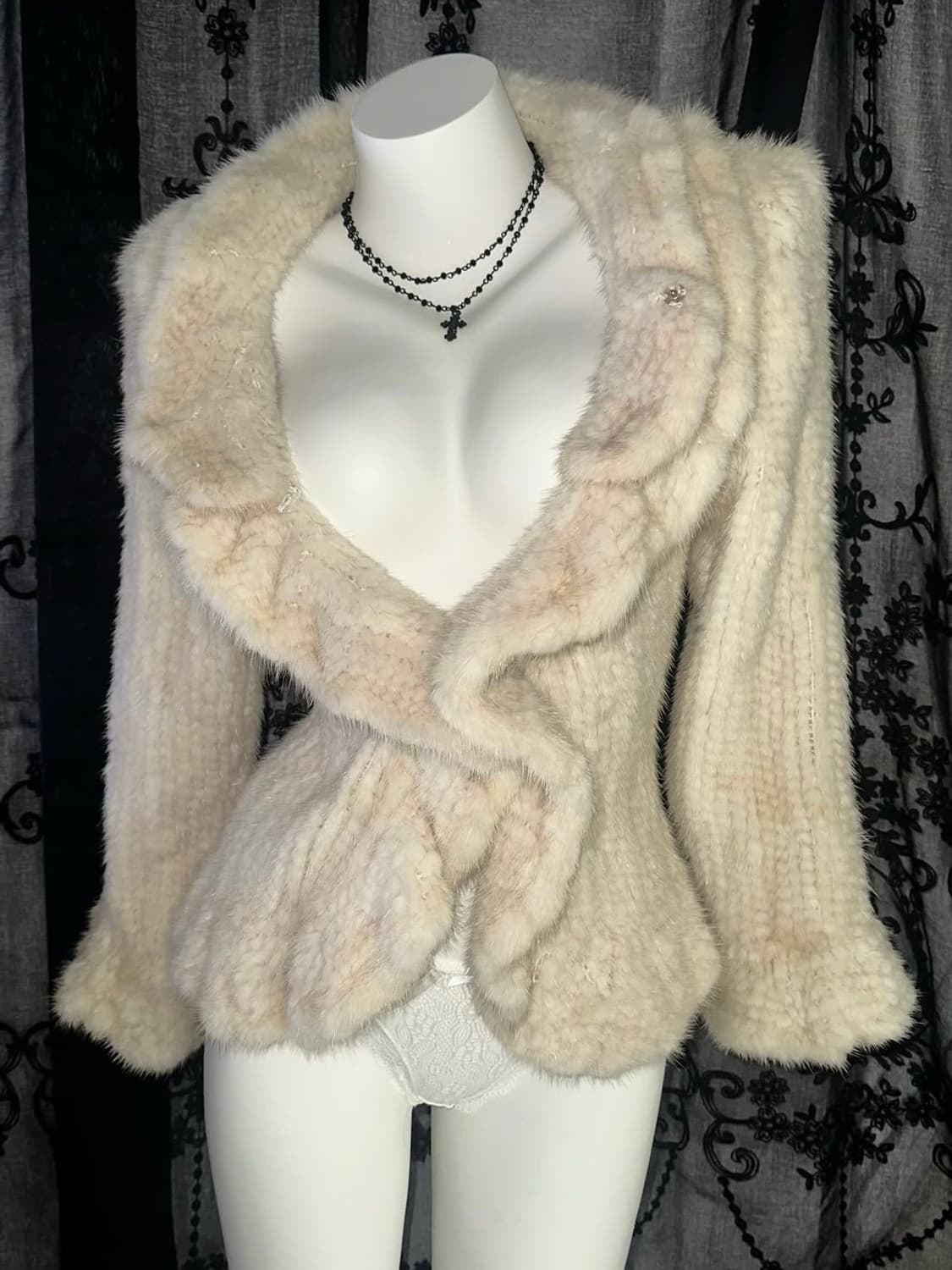 크림 밍크 퍼 빈티지 상품이미지3