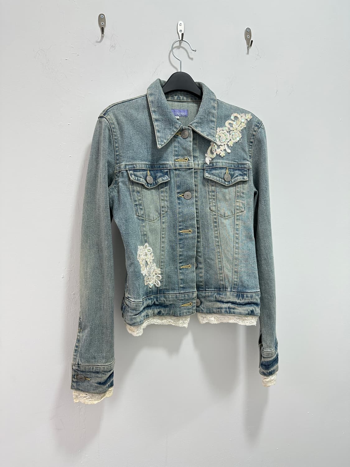 C.C CROSS lace trimming denim jacket 상품이미지2
