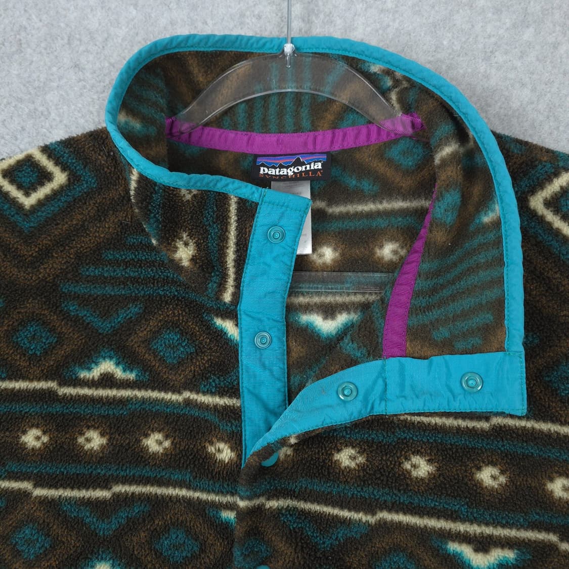 12FW 파타고니아 신칠라 스냅-T 플리스 브라운 그린 네이티브 패턴 상품이미지3