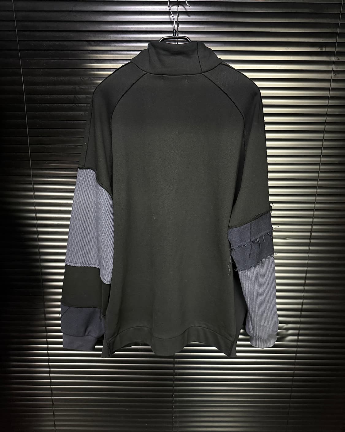 이그노타 스웻 하프 반 집업 와플 패치 워크 오버핏 맨투맨 긴팔 하이넥 상품이미지7