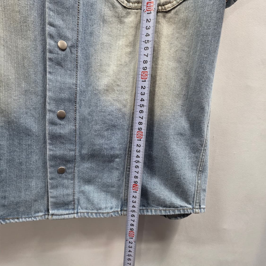 0170 데님리서치랩 빈티지 워싱 데님 반팔 셔츠 (M) 상품이미지4