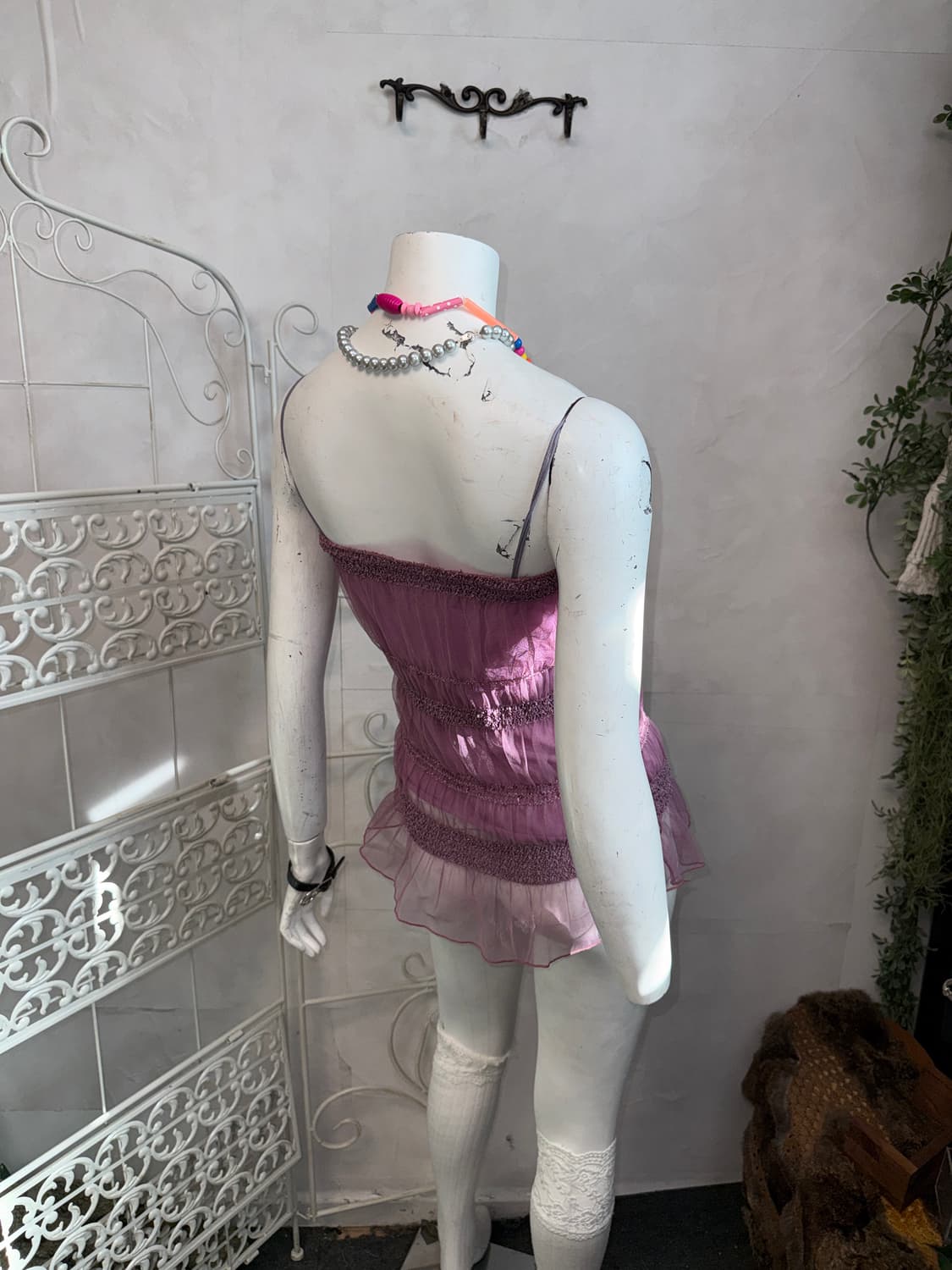 Violet chiffon ruffle lace sleevless 상품이미지6