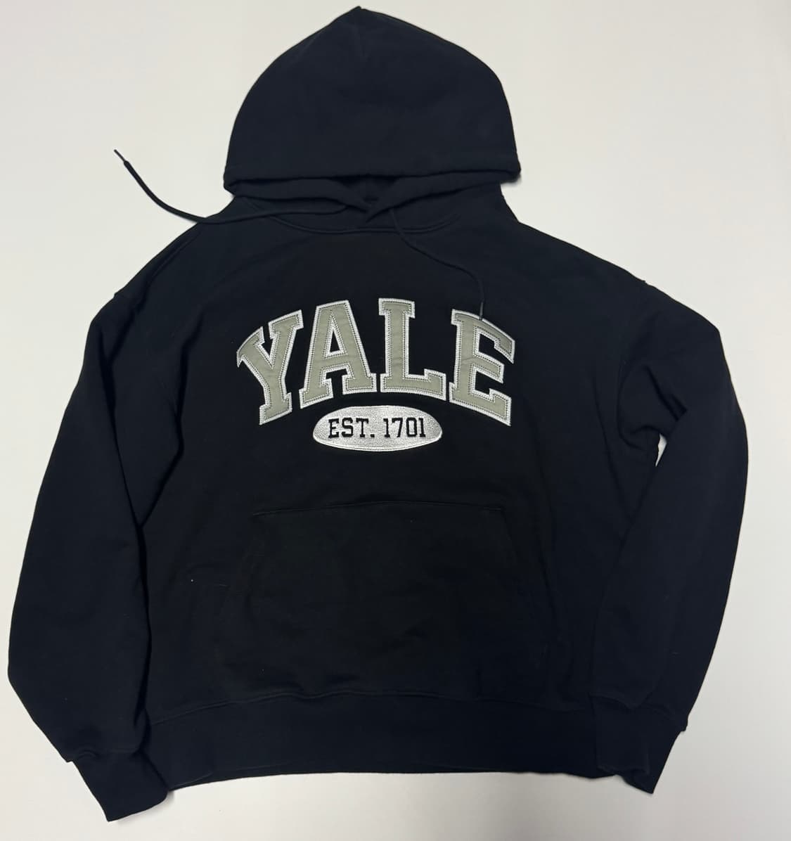 남녀공용 예일 YALE 24년도 빅 로고 오버핏 후드티 블랙 L 상품이미지1