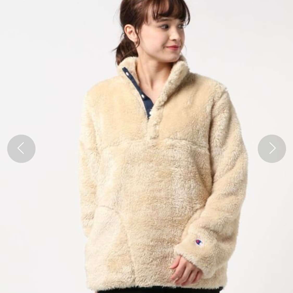 (여성L)챔피온 스냅 플리스 풀오버 상품이미지7