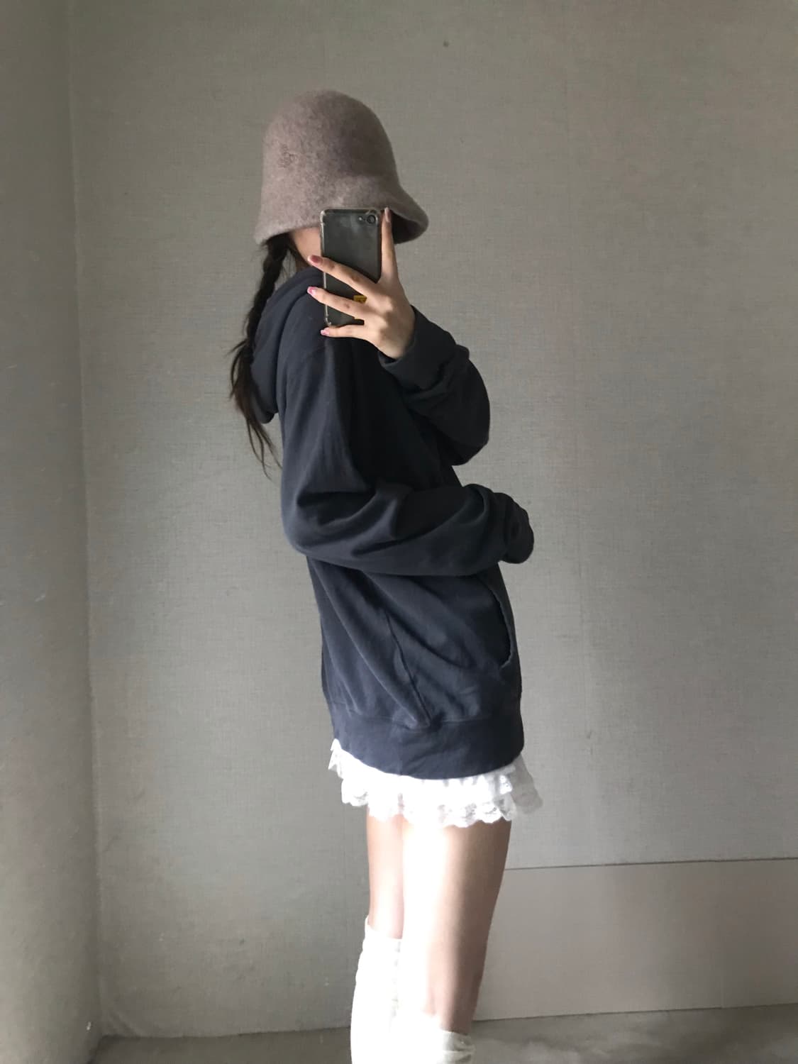 폴로 차콜 루즈핏 후드티 상품이미지4