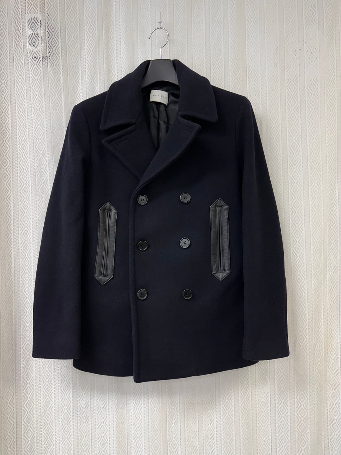 (M)산드로옴므 더블 브레스티드 피코트 다크네이비 상품이미지1